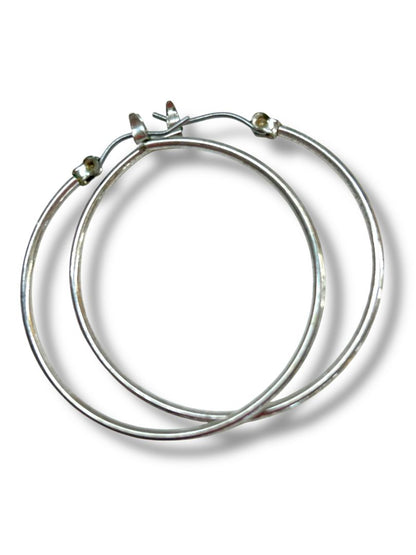 2 Pair Pierced Earrings Hoops Acrylic Tortoise Silvertone 1.5" Diameter