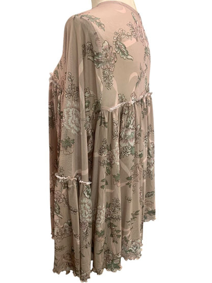 Size 3X Torrid Womens Stretch Mesh Floral Blouse Shirt Boho Peasant