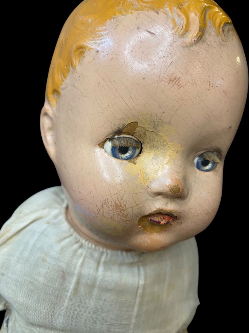 1930s Horsman Composition Baby Doll Sleep Wake Eyes 19" Cloth Body