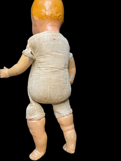 1930s Horsman Composition Baby Doll Sleep Wake Eyes 19" Cloth Body