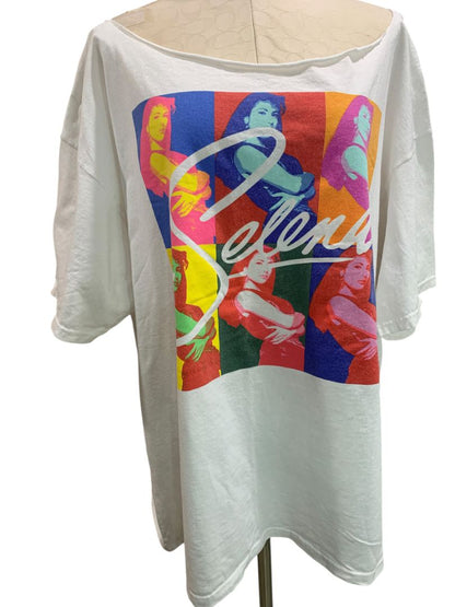 Size 3X Selena Womens White Print Graphic Tshirt