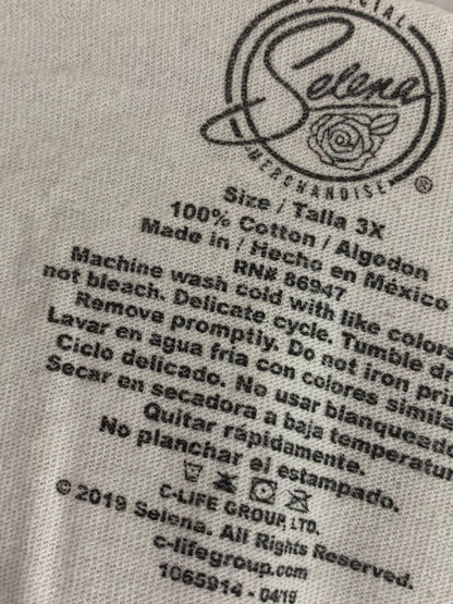 Size 3X Selena Womens White Print Graphic Tshirt
