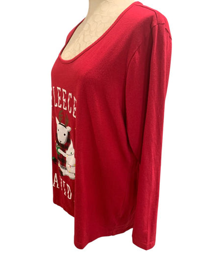 Size 2X Family PJs Womens Fleece Navidad Christmas Sleep Shirt Red