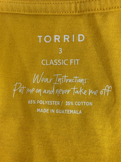 Size 3X Torrid Womens Yellow Gold Classic Fit V-Neck Tshirt