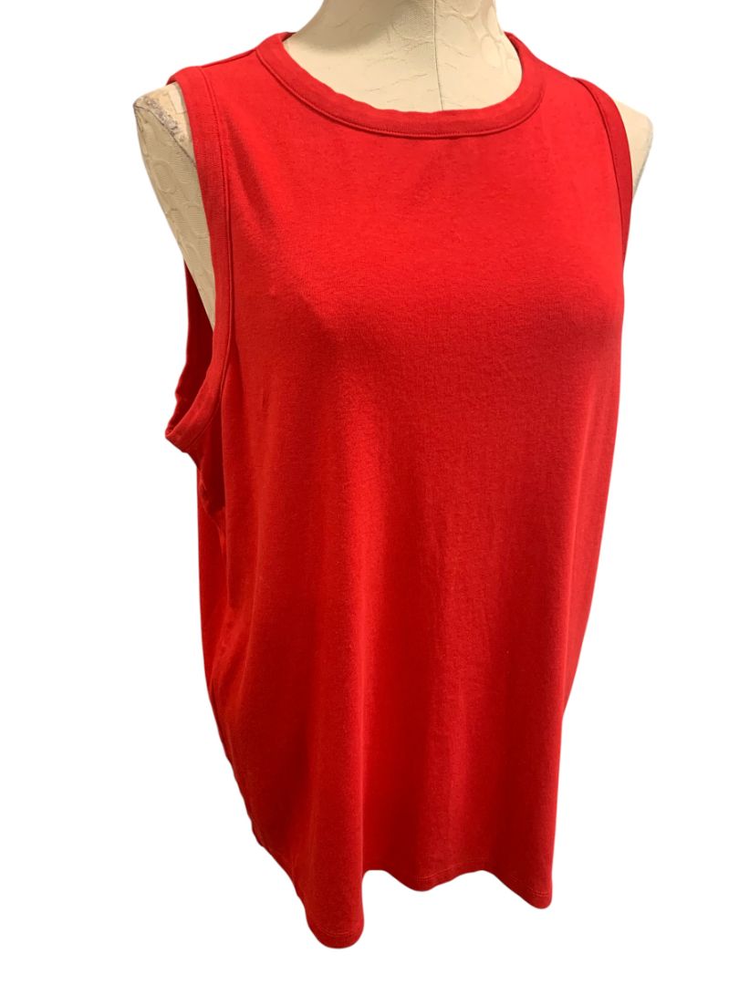 Size 3X Time and Tru Womens Plus Size Red Tank Top Sleeveless Tshirt