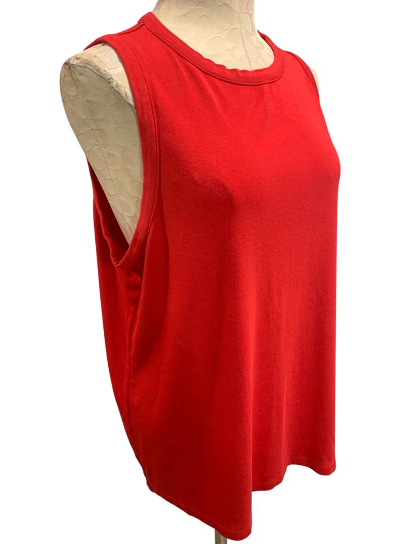 Size 3X Time and Tru Womens Plus Size Red Tank Top Sleeveless Tshirt