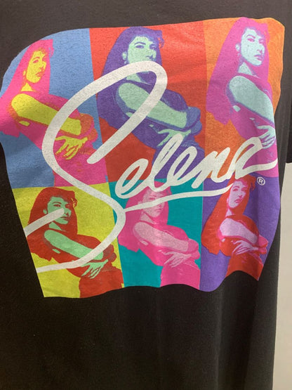 Size 3X Selena Merchandise Womens Black Tshirt Color Block Graphic