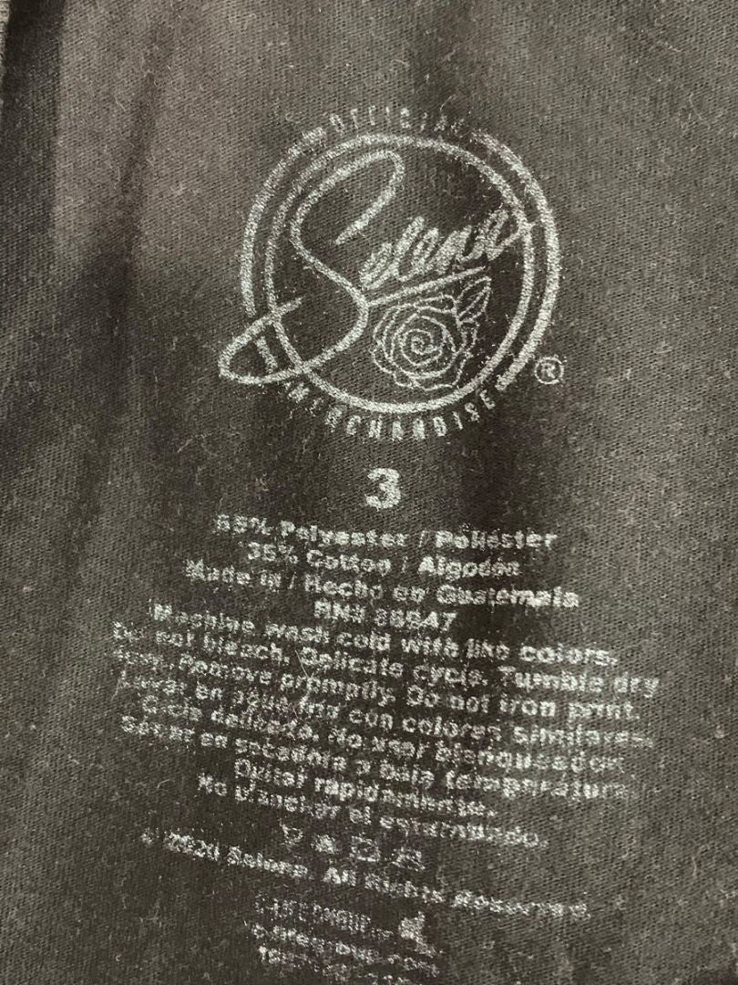Size 3X Selena Merchandise Womens Black Tshirt Color Block Graphic