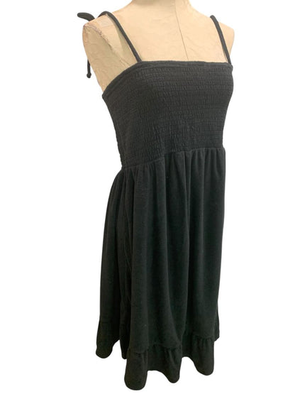 24W/26W Xhilaration Terrycloth Black Sundress Coverup Smocked Plus Size