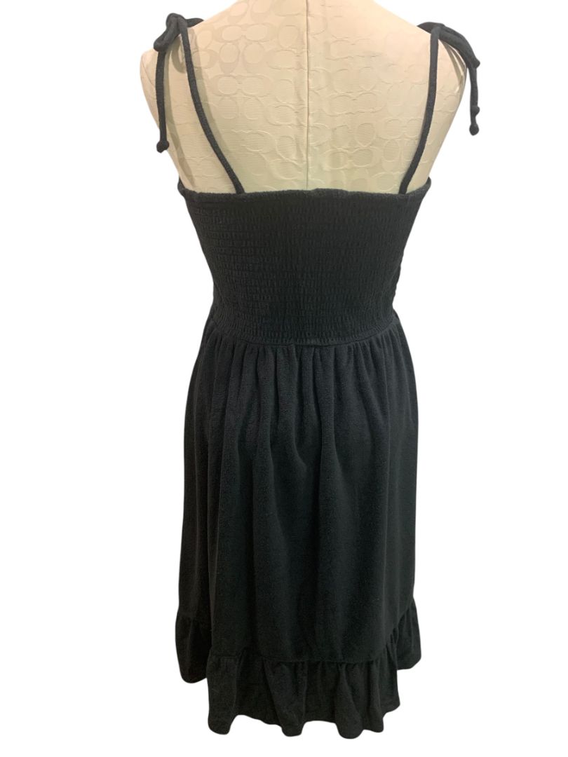 24W/26W Xhilaration Terrycloth Black Sundress Coverup Smocked Plus Size