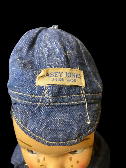 1940s Casey Jones  Advertising Chicago Railroad Doll Denim 12" Articulated Arms