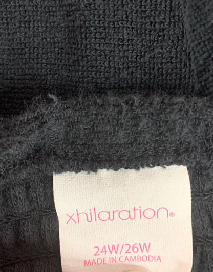 24W/26W Xhilaration Terrycloth Black Sundress Coverup Smocked Plus Size