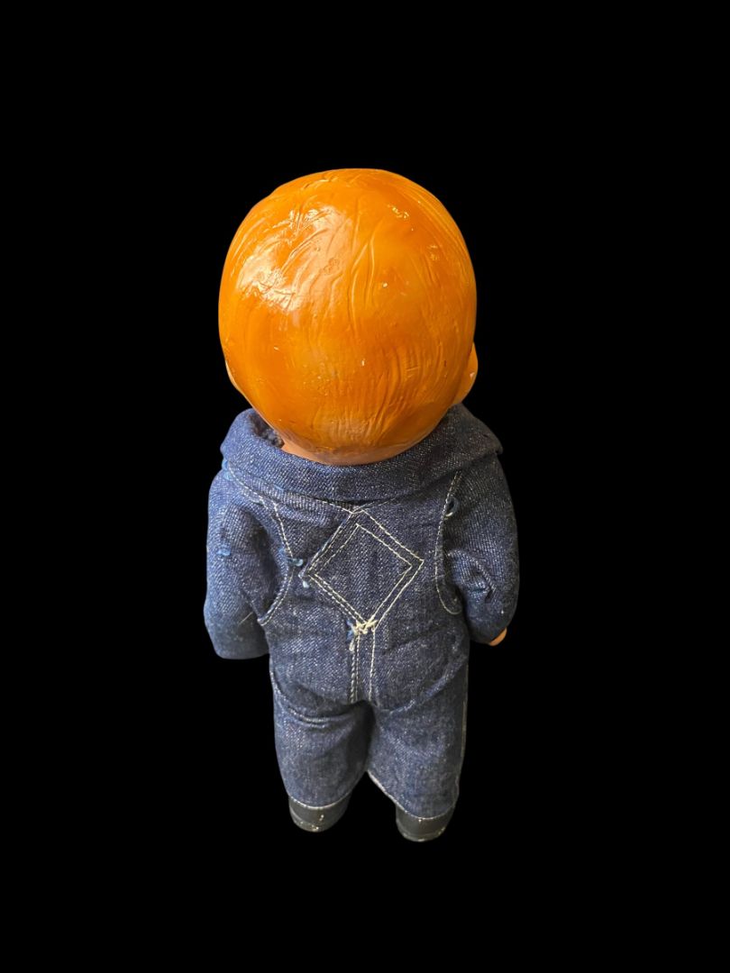 1940s Casey Jones  Advertising Chicago Railroad Doll Denim 12" Articulated Arms