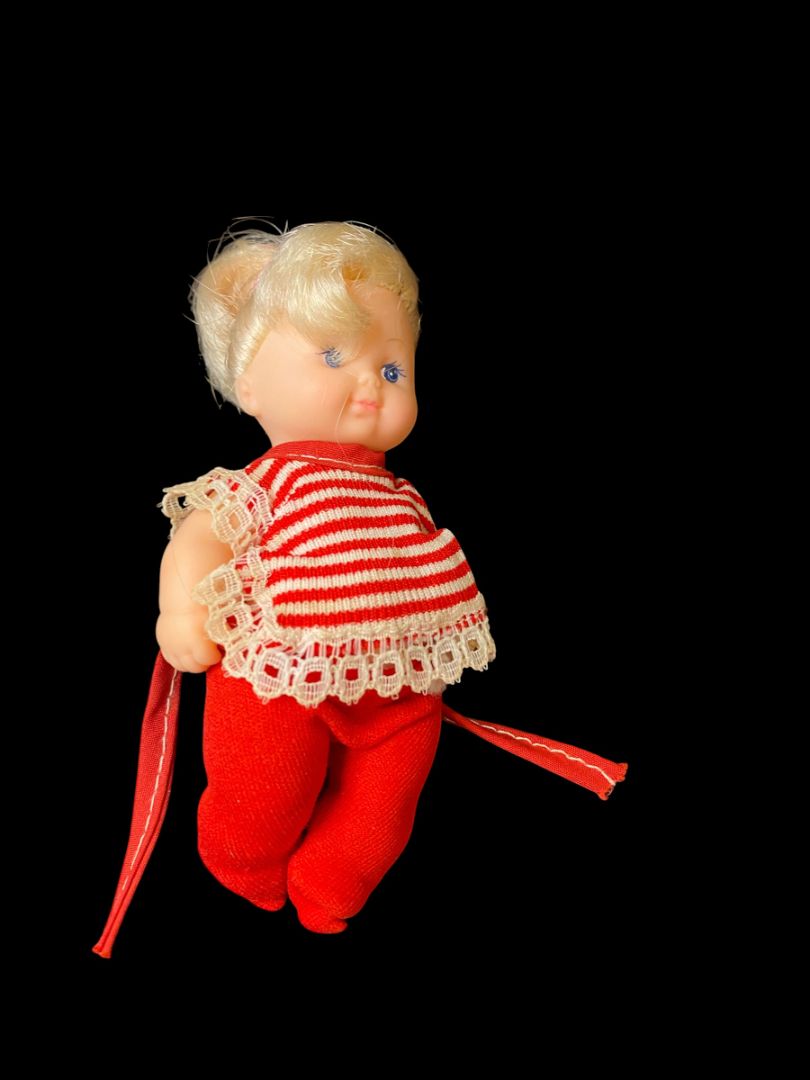 1980s LI'L Baby Doll By CITITOY  Red Clothing 4.5" Articulated Arms Legs