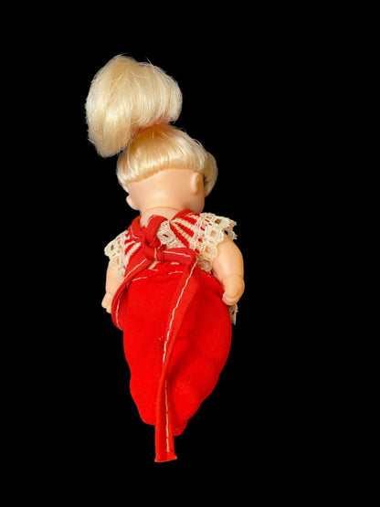 1980s LI'L Baby Doll By CITITOY  Red Clothing 4.5" Articulated Arms Legs