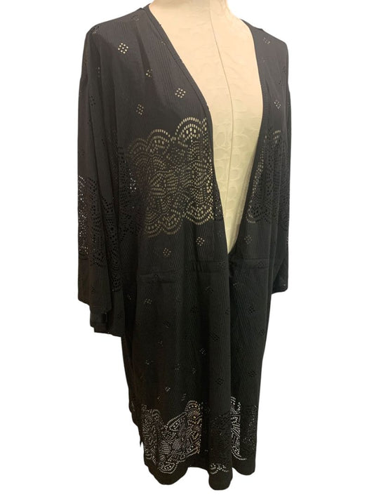 Size 3X Wearabouts Womens Black Pullover Swim Coverup Beach