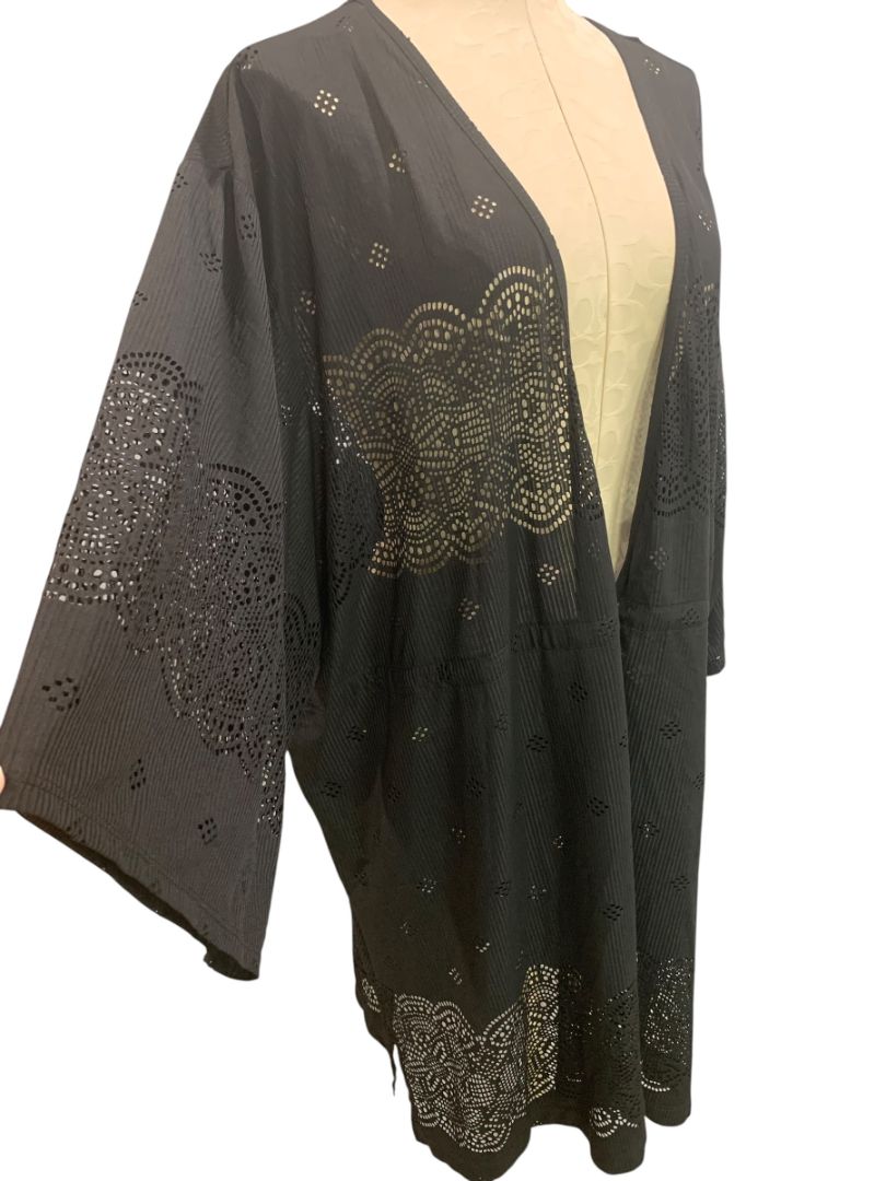 Size 3X Wearabouts Womens Black Pullover Swim Coverup Beach