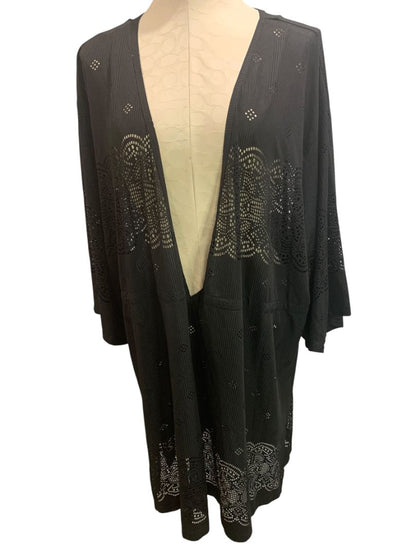 Size 3X Wearabouts Womens Black Pullover Swim Coverup Beach