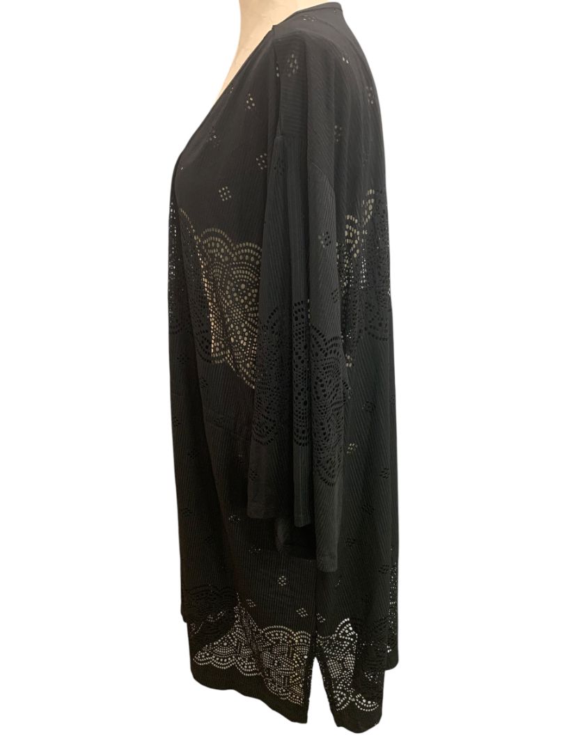 Size 3X Wearabouts Womens Black Pullover Swim Coverup Beach