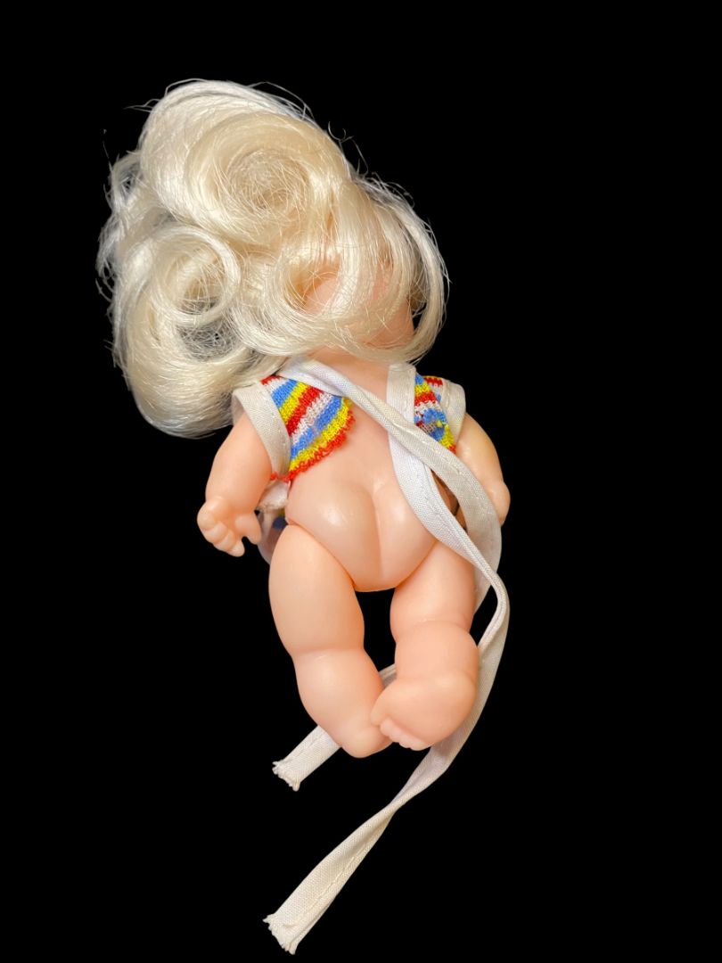 1987 LI'L Baby Doll By CITITOY Striped Shirt 4.5" Articulated Arms Legs