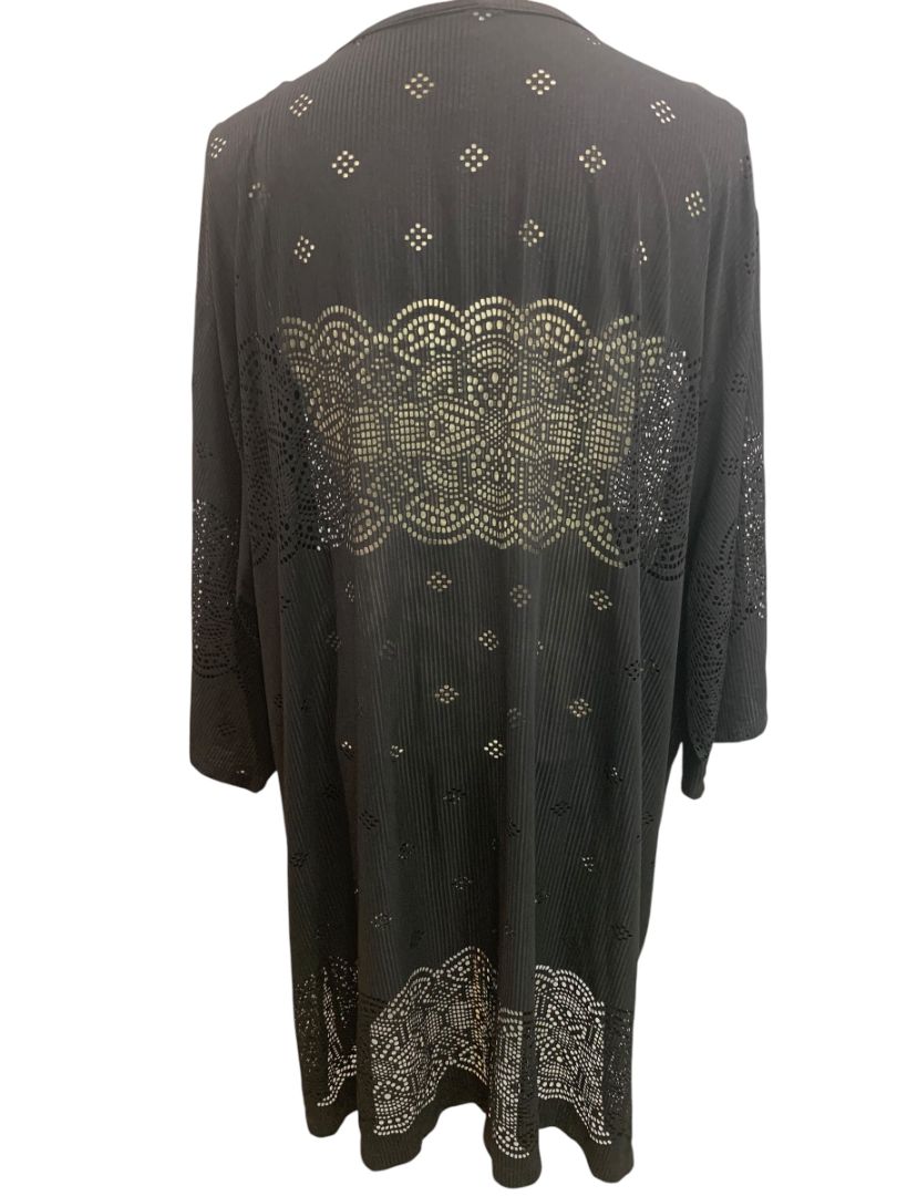 Size 3X Wearabouts Womens Black Pullover Swim Coverup Beach