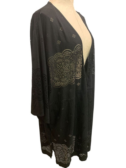 Size 3X Wearabouts Womens Black Pullover Swim Coverup Beach