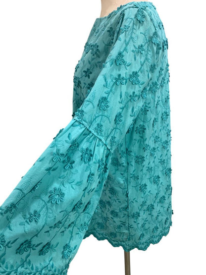 Medium Soft Surrounding Womens Rosalie Daisy Tunic Shirt Blouse Bell Sleeve