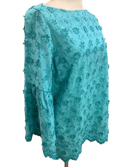 Medium Soft Surrounding Womens Rosalie Daisy Tunic Shirt Blouse Bell Sleeve