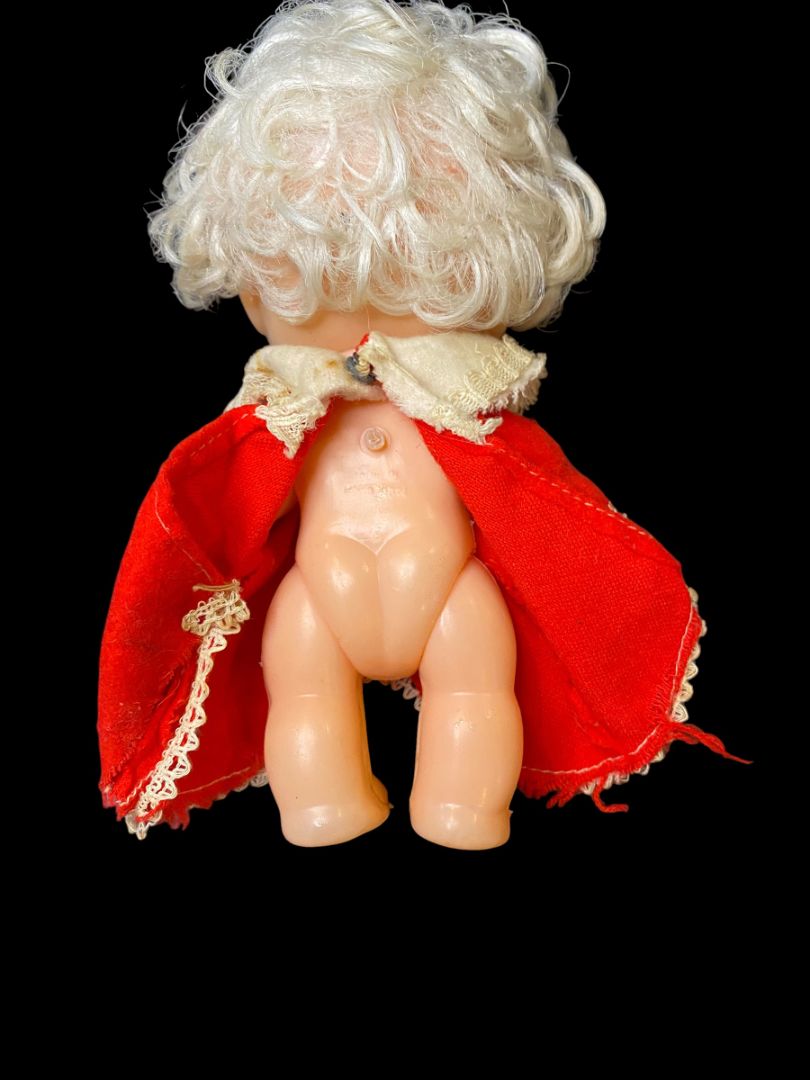1960s R. Dakin Doll Dream Fun Farm 6.5” Buck Tooth Red Dress Hearts Valentine