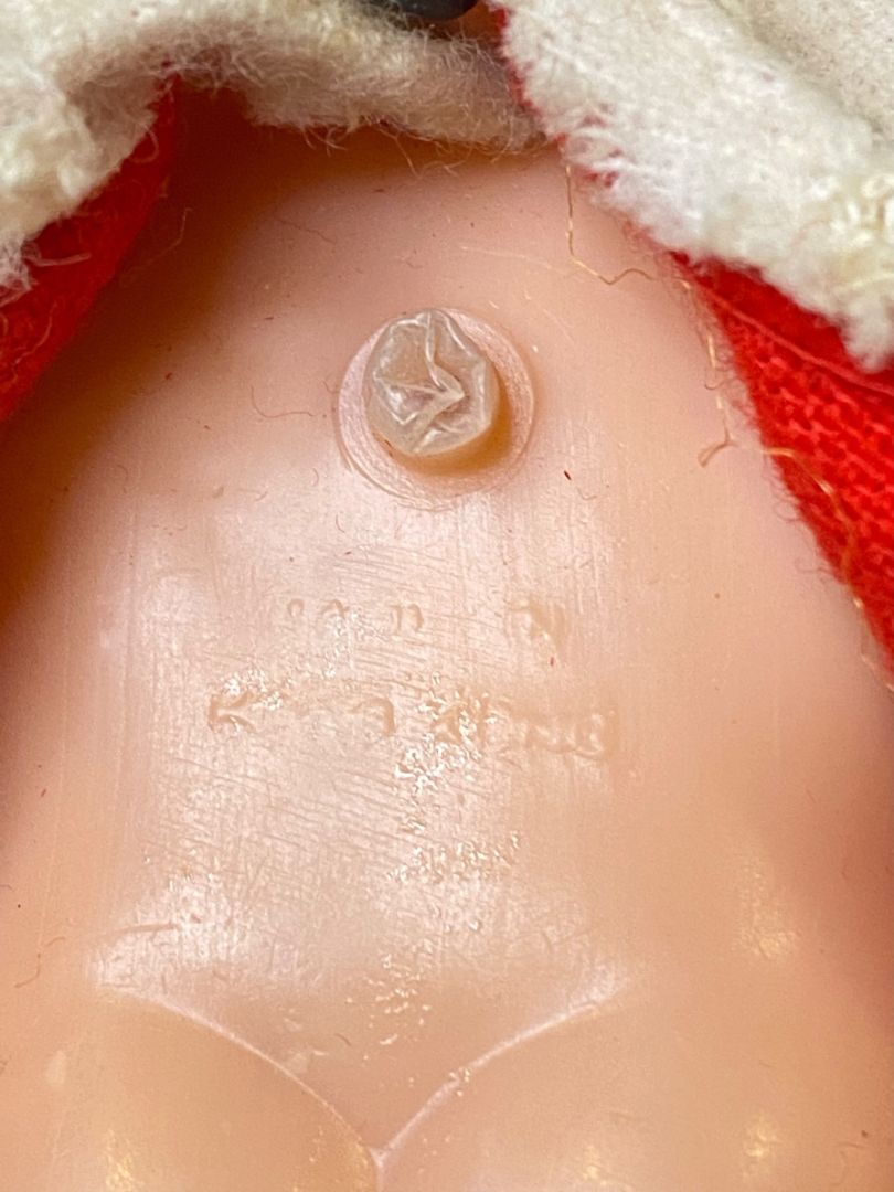 1960s R. Dakin Doll Dream Fun Farm 6.5” Buck Tooth Red Dress Hearts Valentine