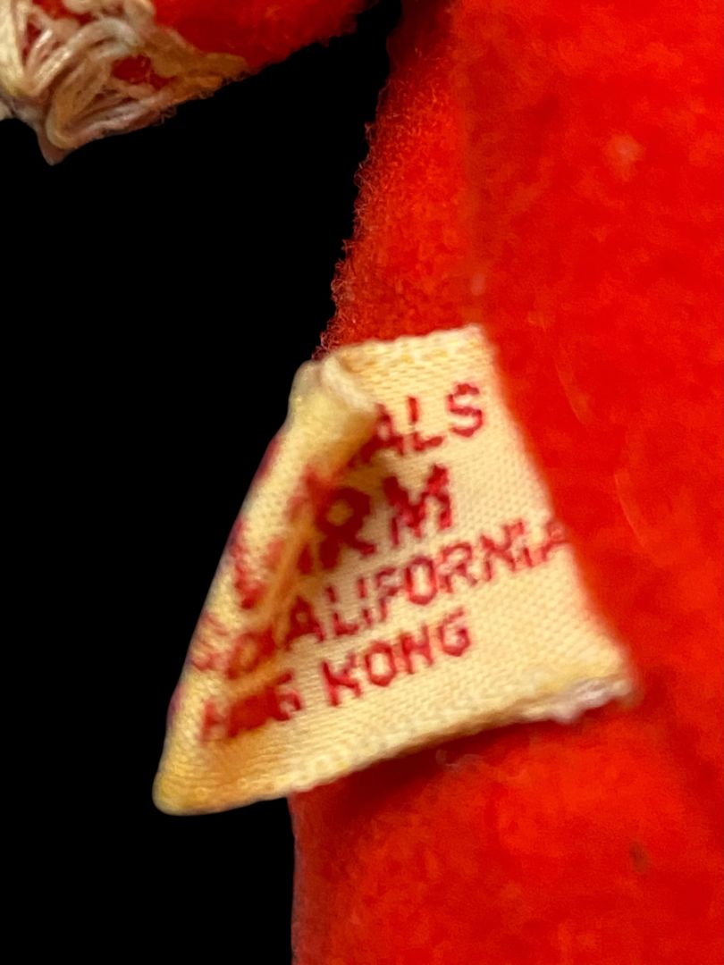 1960s R. Dakin Doll Dream Fun Farm 6.5” Buck Tooth Red Dress Hearts Valentine