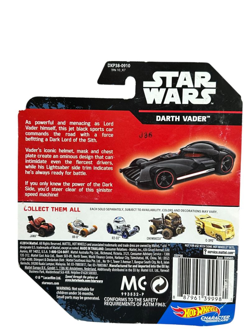 Hot Wheels DXP38-0910 Star Wars Darth Vader Diecast Car