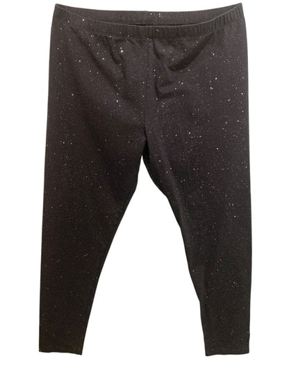 Size 3XL (22.5) Thereabouts Big Kids Black Sparkle Full Length Leggings