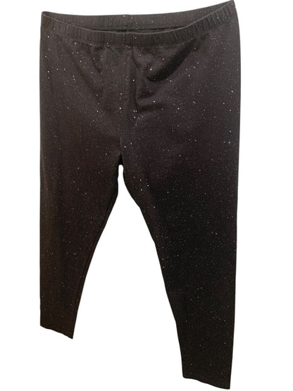 Size 3XL (22.5) Thereabouts Big Kids Black Sparkle Full Length Leggings