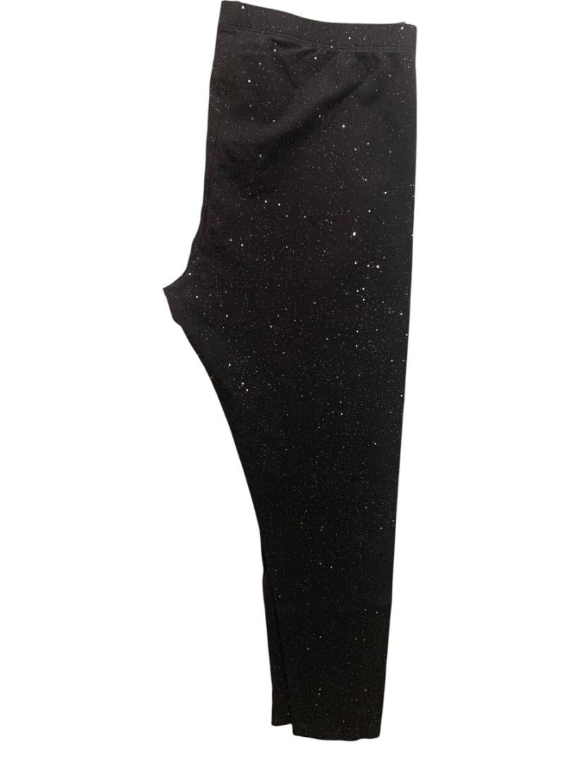 Size 3XL (22.5) Thereabouts Big Kids Black Sparkle Full Length Leggings