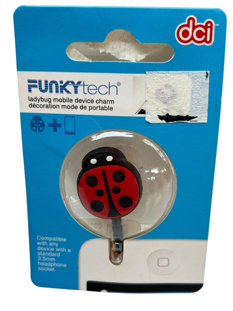 Funkytech Mobile Device Charms Lot of 3 New Shark Ladybug Cassette
