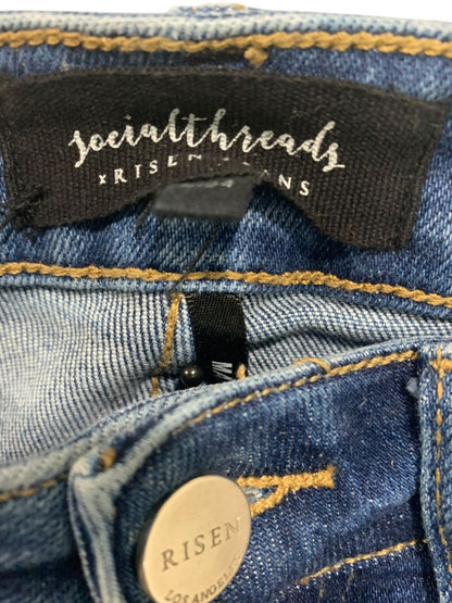 Size 0 (24) Social Threads x Risen Jeans Womens Denim Distressed Hem