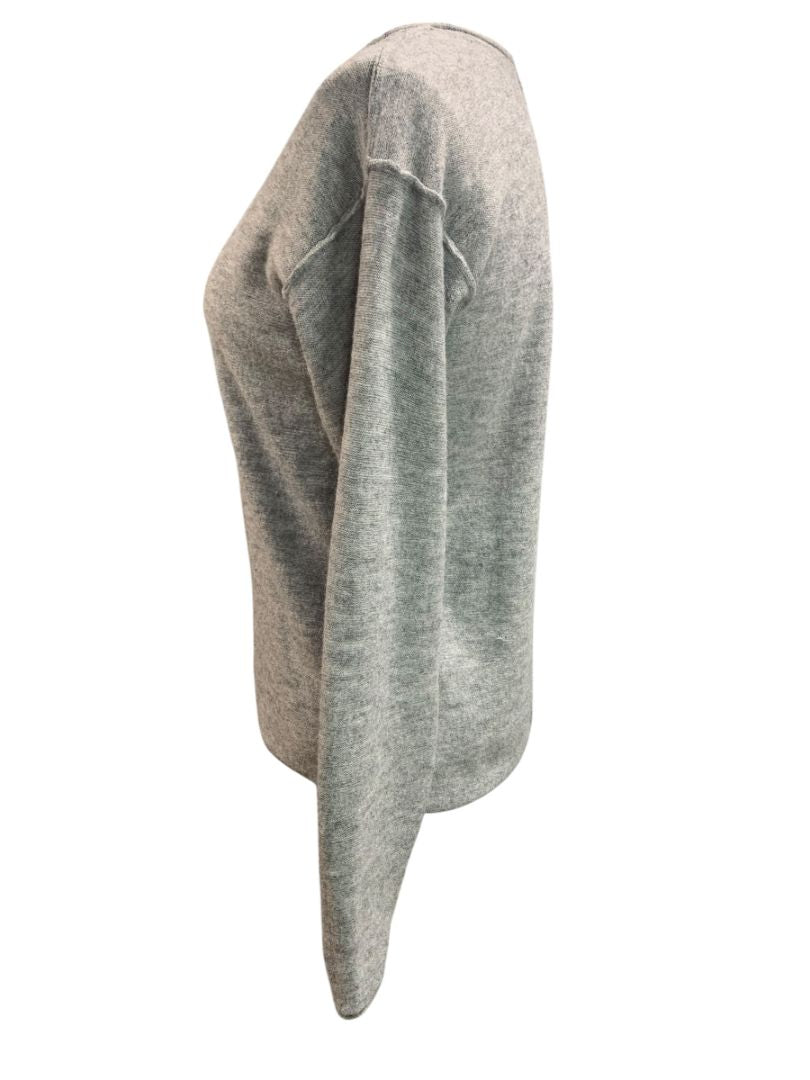 Small BluIvy Womens Gray Henley Style Sweater Lightweight