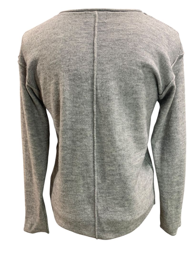 Small BluIvy Womens Gray Henley Style Sweater Lightweight