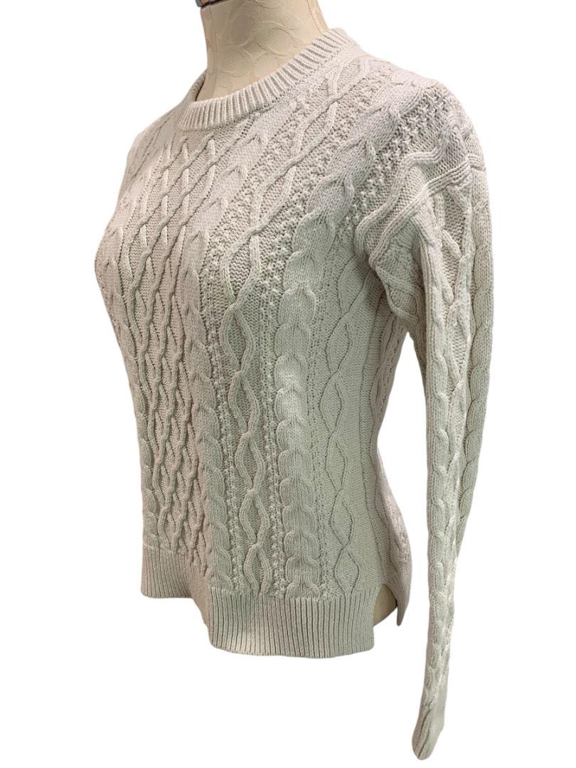 Size XS J.Crew Womens Cable Crewneck Knit Pullover Sweater Cotton BT229