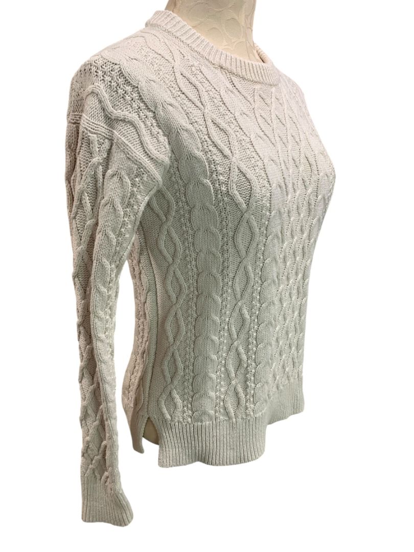 Size XS J.Crew Womens Cable Crewneck Knit Pullover Sweater Cotton BT229
