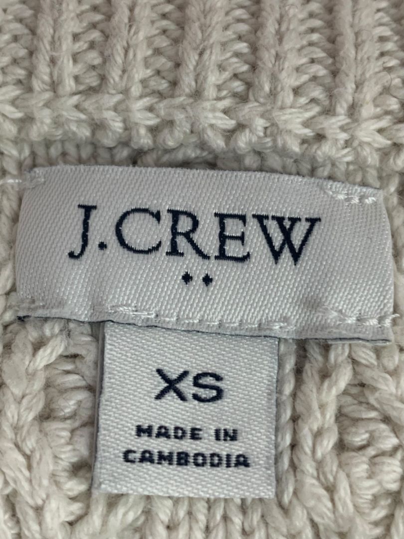 Size XS J.Crew Womens Cable Crewneck Knit Pullover Sweater Cotton BT229