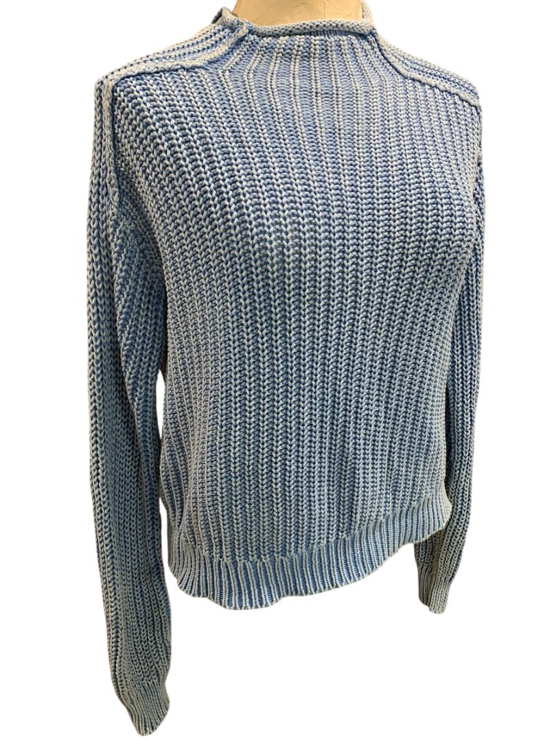 Size XS Z Supply Womens Rollneck Style Blue Fade Look