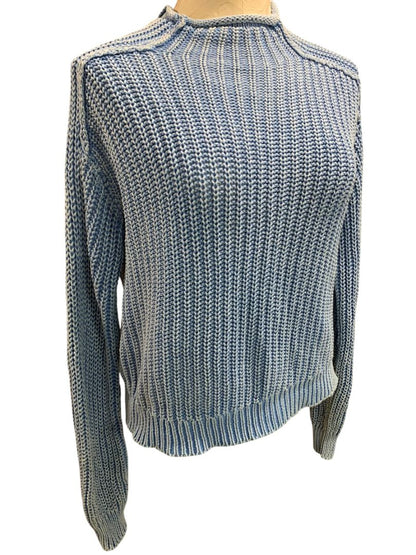Size XS Z Supply Womens Rollneck Style Blue Fade Look