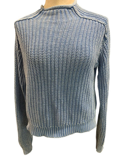 Size XS Z Supply Womens Rollneck Style Blue Fade Look