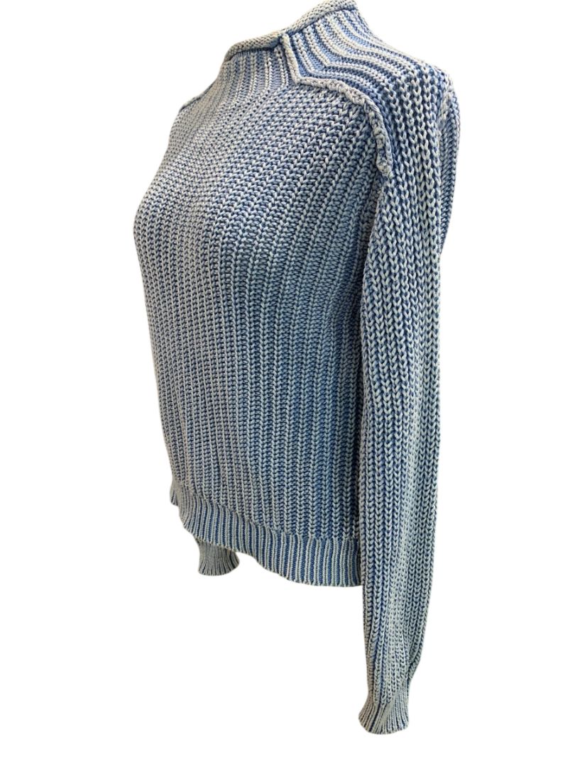 Size XS Z Supply Womens Rollneck Style Blue Fade Look