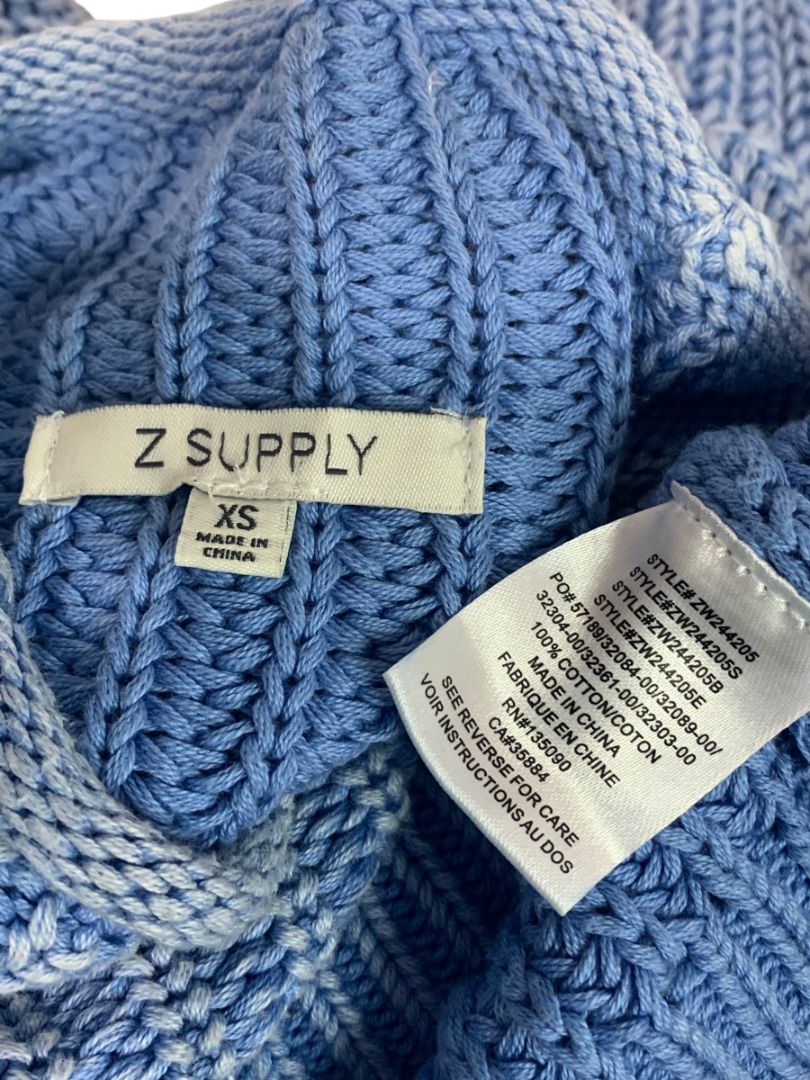 Size XS Z Supply Womens Rollneck Style Blue Fade Look