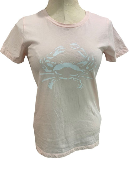 Size XS J.Crew Womens Collector Tee Light Pink Crab Graphic