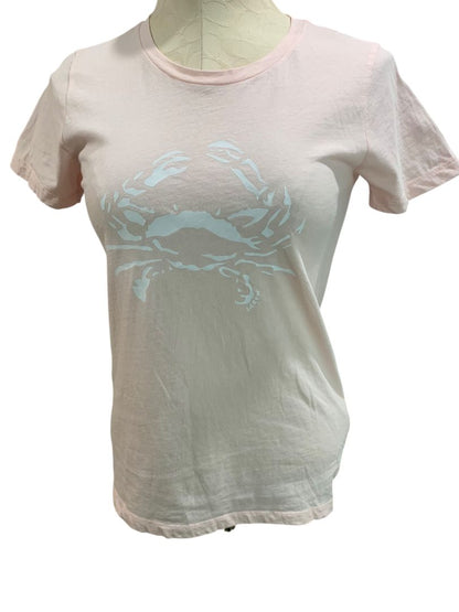 Size XS J.Crew Womens Collector Tee Light Pink Crab Graphic