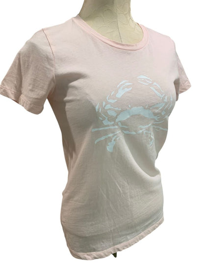 Size XS J.Crew Womens Collector Tee Light Pink Crab Graphic